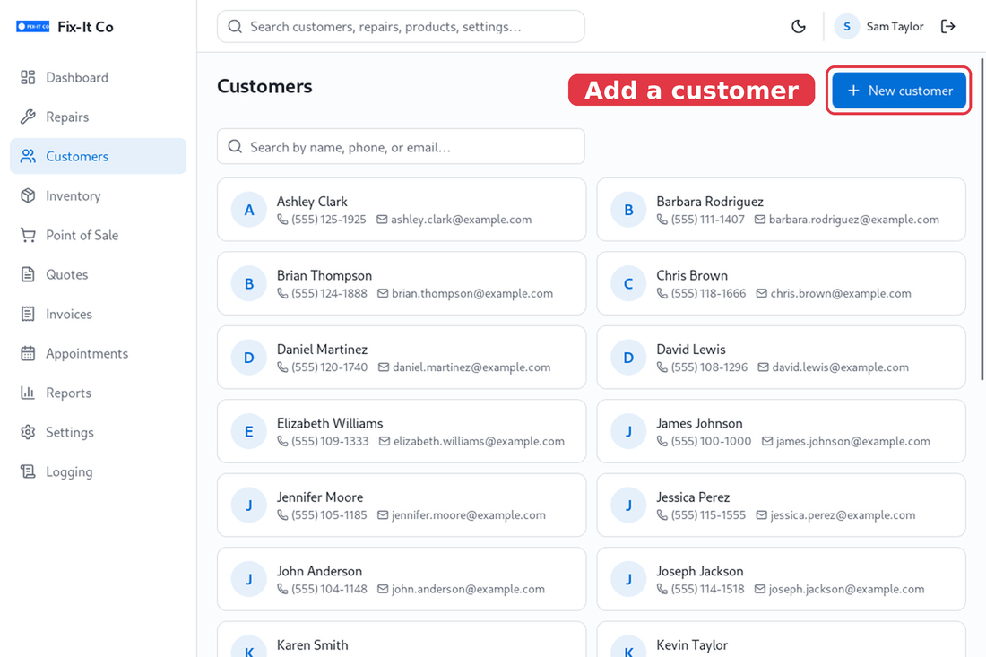 Your customer list