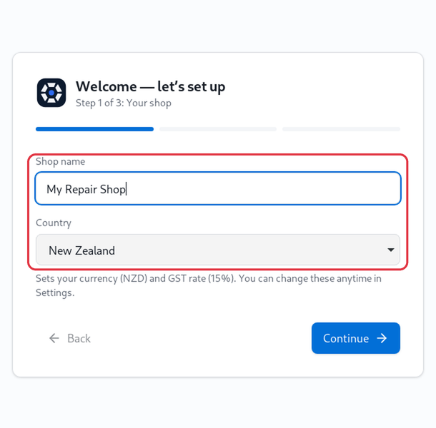 Step 1 - your shop