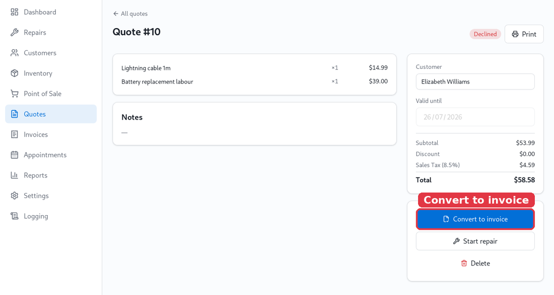 Accepted? Convert it in one click