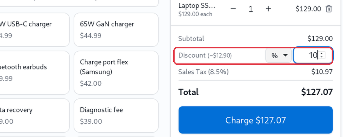 Discount as a fixed amount or a percentage