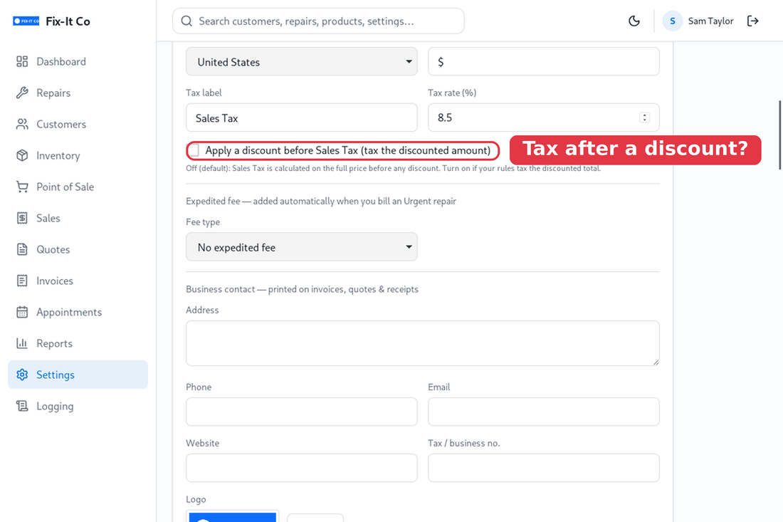 Tax before or after a discount